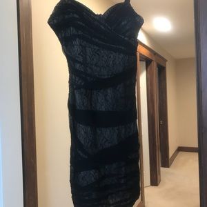 Beautiful goals and black lace dress